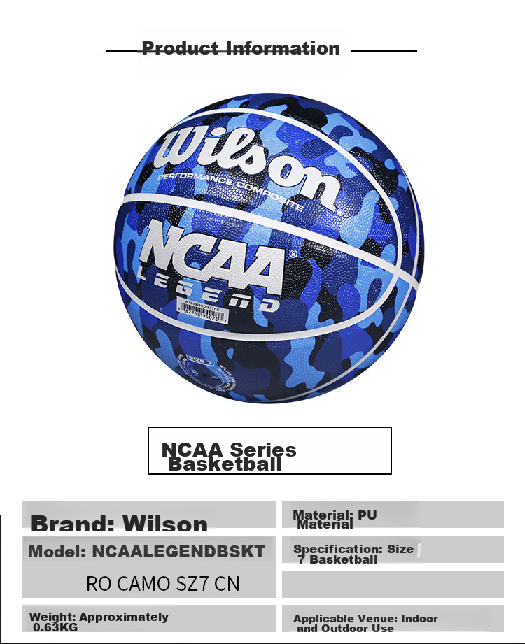 Wilson NCAA Series Camouflage Pattern Campus Indoor And Outdoor Size 7 Basketball Training Wear-Resistant WTB0929ROIB07CN 2