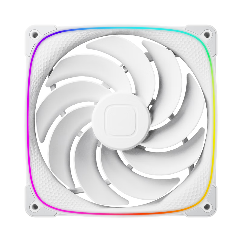 GeometricFuture Longshen 2503R-14CM Case Fan, Cooling Fan, ARGB Light Synchronization, PWM Speed Control, Smart Daisy-Chaining, White, Reverse Single Pack