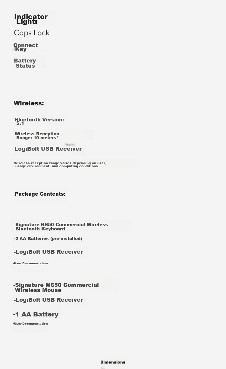 Logitech MK650 Enterprise-Grade Wireless Bluetooth Office Keyboard And Mouse Set, Full-Size Wireless Keyboard Design, Premium Series with Bolt Wireless Receiver [Order Bonus] 11