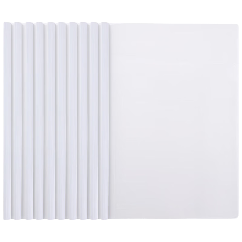 COMIX 20 A4/10mm Transparent Pull Rod File Folders, Resume Report Folder, Business Meeting Document Organizer, Product Inspection Report, Exam Paper Student Storage EA8511 White