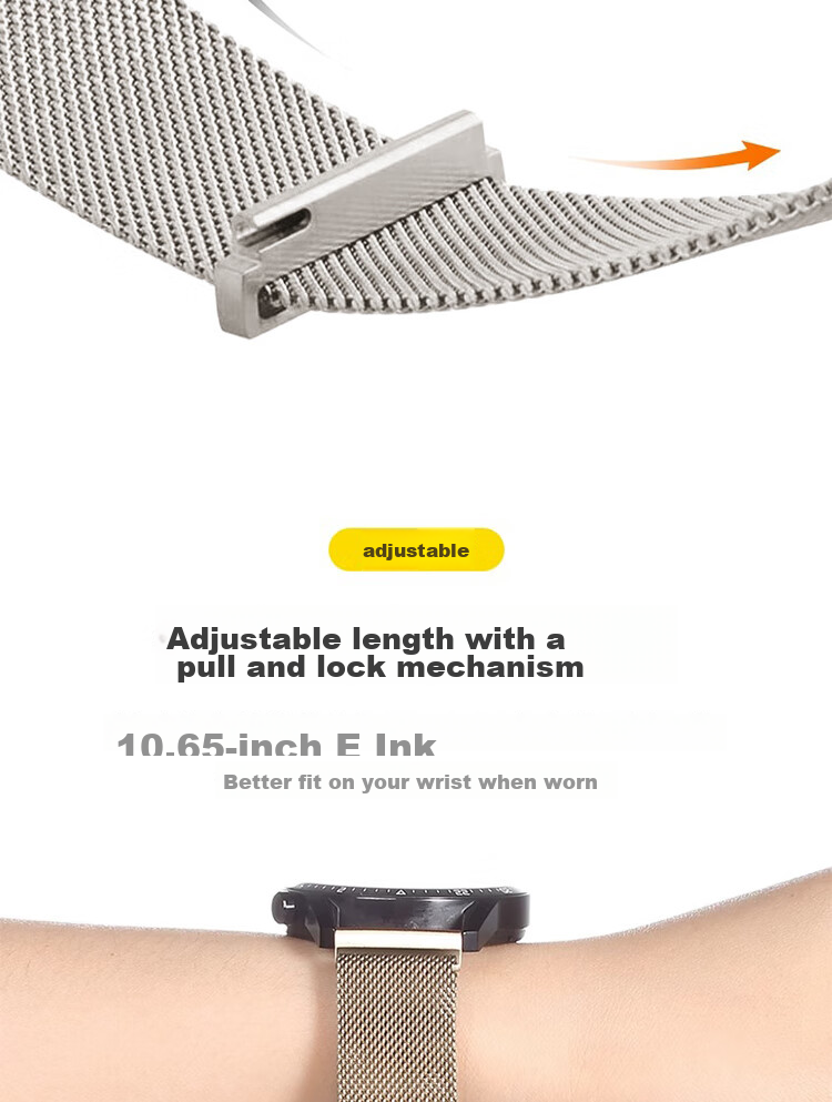 ESCASE Compatible with Huawei Watch 5 Strap, GT6/GT5/GT4/3/Pro, Honor Magic/OPPO Watch 4 Pro/X Milanese Strap, Titanium Gray, 46/48mm 6