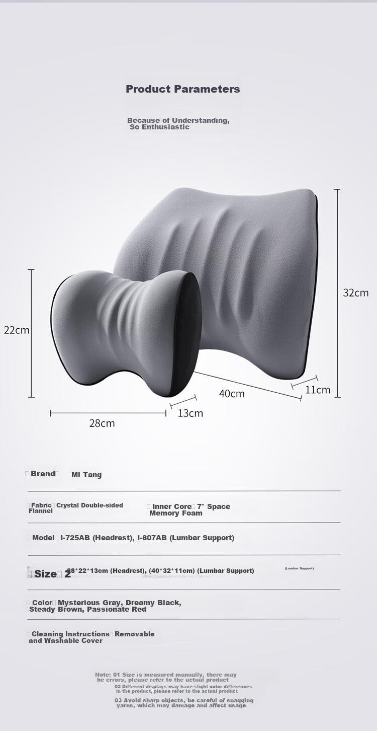 Rice Soup Car Headrest, 3D Neck Pillow, Space Memory Foam Cervical Pillow, Car Cushion, Backrest, I-725AB 18