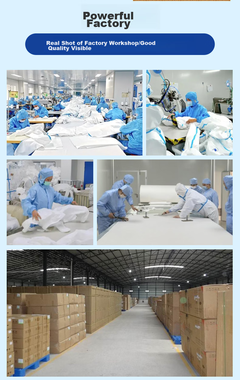 Zhierkang Disposable Protective Coverall with Hood, Dust-Proof Isolation Gown, Waterproof Farm Painting Workwear, Blue Striped Hood + Long Boots Set 2XL 4
