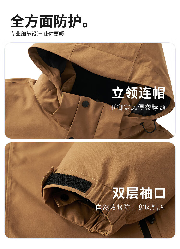 DANCING WOLVES 3-in-1 Detachable Fleece Liner Outdoor Mountaineering Men's Softshell Jacket 210 Olive Green Size 175 1
