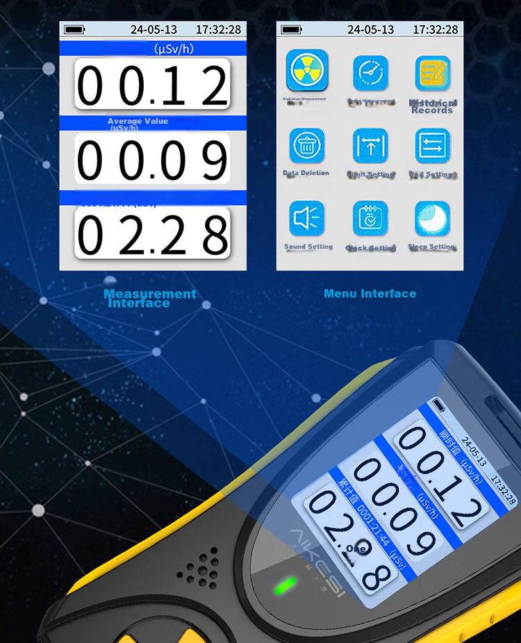 Aikesi Nuclear Radiation Detector, Personal Dosimeter Alarm, X-Ray Beta Gamma Radiation Ray CT Room Geiger Counter 12