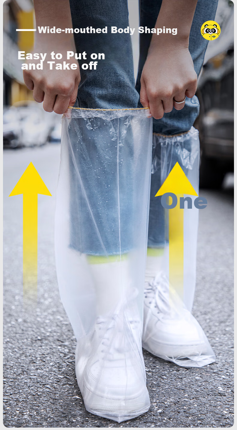 Moremerry Disposable Rain Shoe Covers, Waterproof Card-Style Outdoor Rafting Travel Portable Non-Slip Wear-Resistant Rain Boots, 7 Pairs Pack, Adult Versio 8