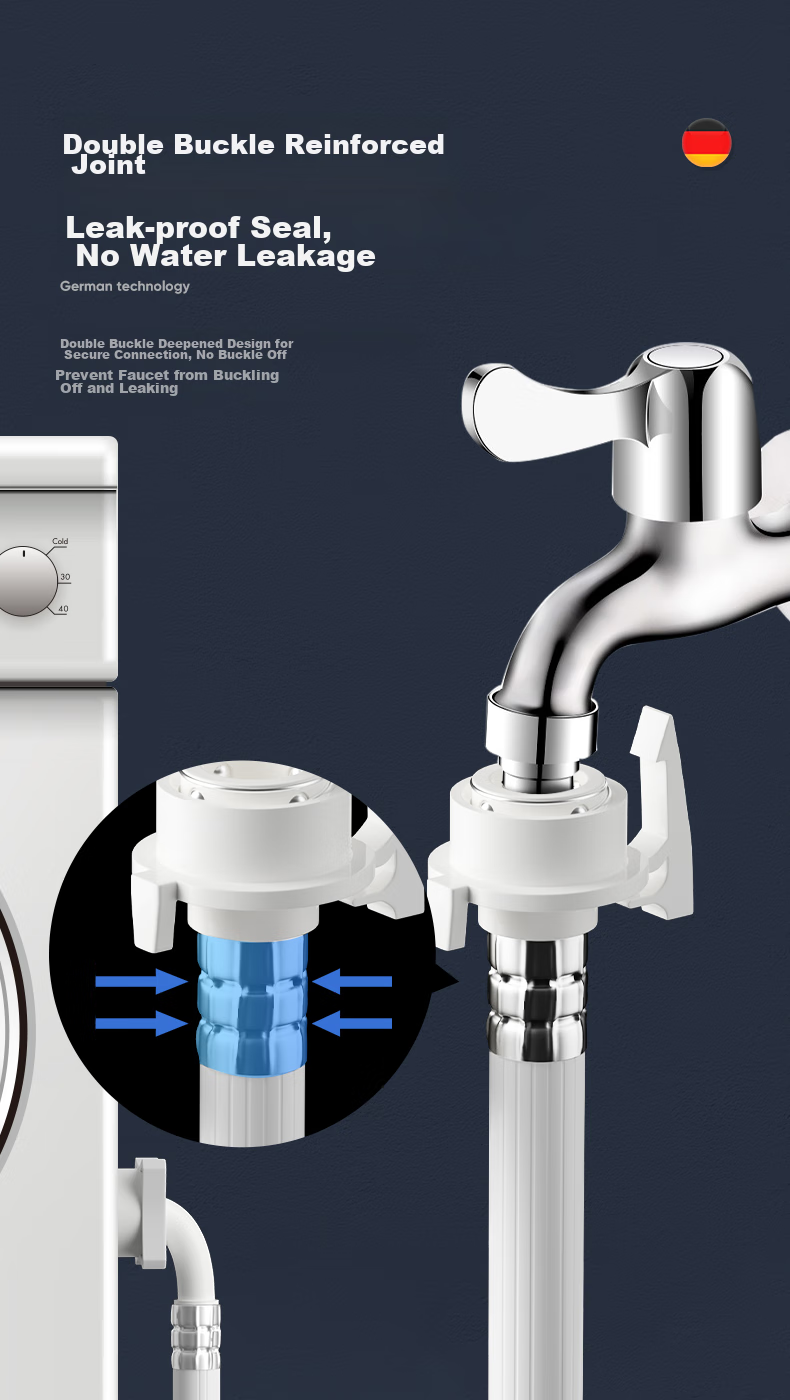 Muvi Washing Machine Drain Hose Extension Pipe, Bottom Outlet Flexible Hose, Extended for Automatic Drum And Impeller Washers, Universal PVC PSG 1.5m 4