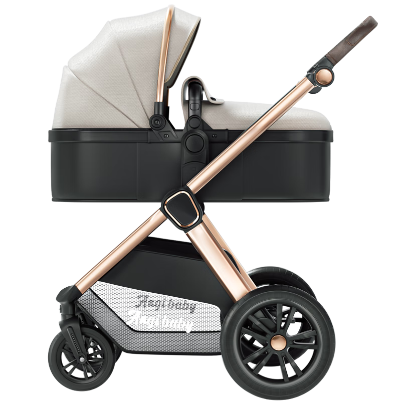 ANGI BABY Stroller with High View, Reversible Seating And Lying Positions, Shock-Absorbing, Foldable, Suitable for Newborns to 3 Years Old