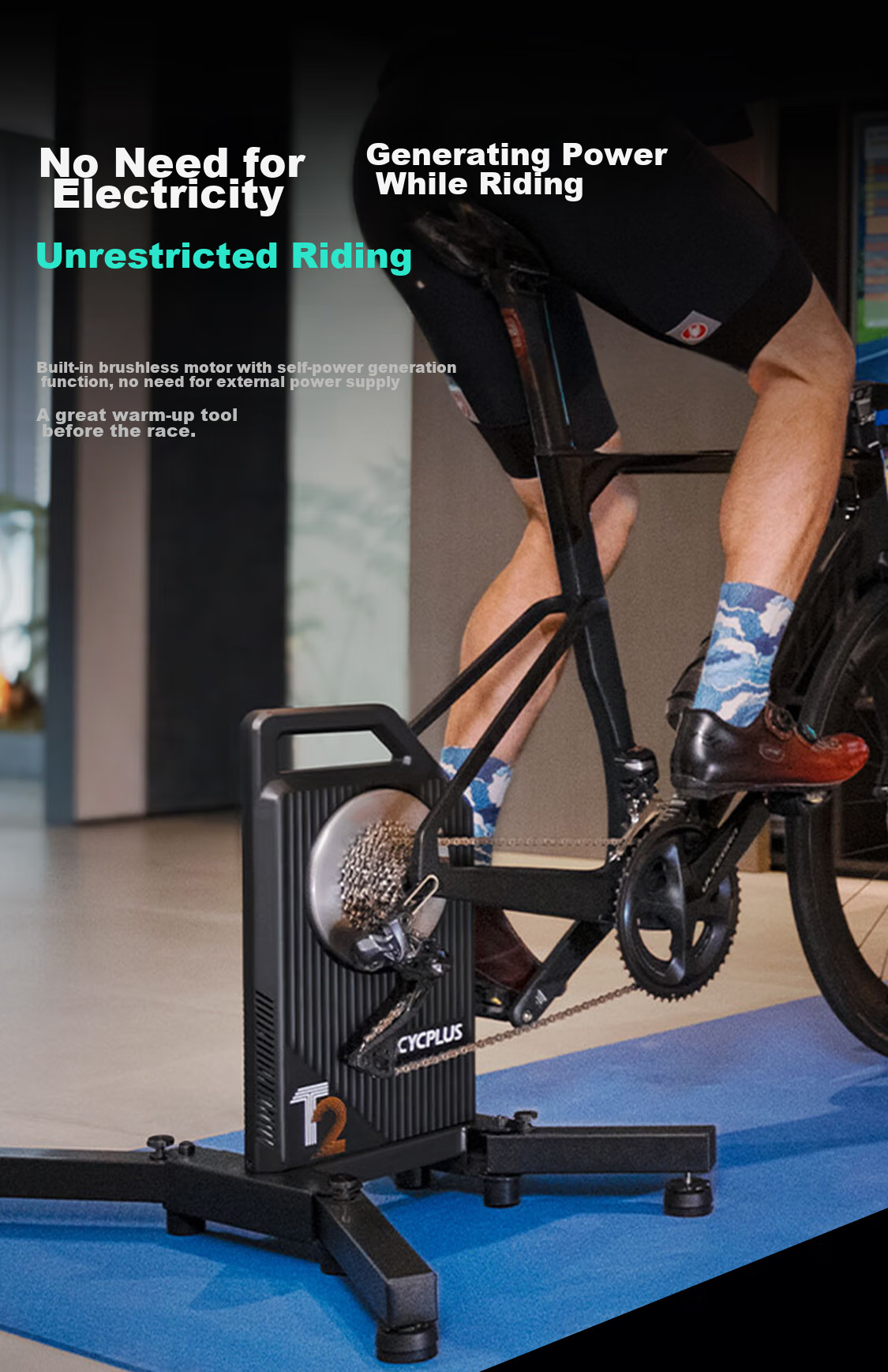 CYCPLUS Fitness [National Team Edition] T2 Intelligent Direct-Drive Cycling Trainer, Indoor Road Bike Power Training Stand, Practice Statio 15
