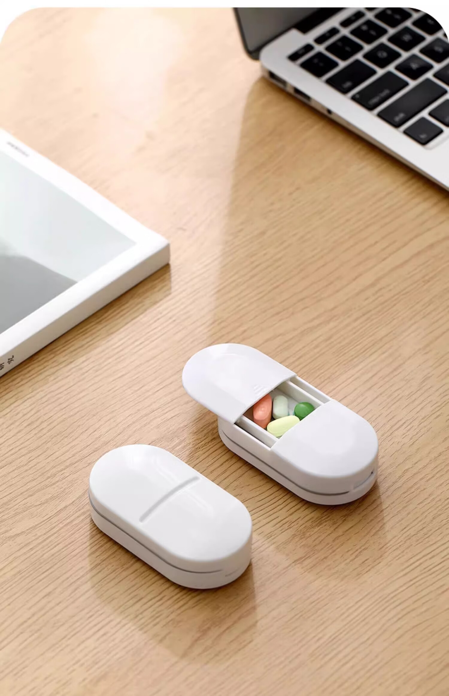 BaiCaoYuan Pill Cutter and Divider, Portable Medicine Tablet Splitter with Four Compartments 22