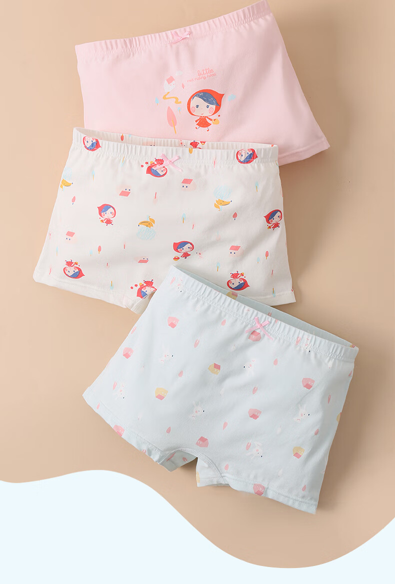 Langsha Children's Underwear, Girls' Student A-Class Cotton Mid to Big Kids Boxer Briefs, Girls' Printed Boyshorts 1