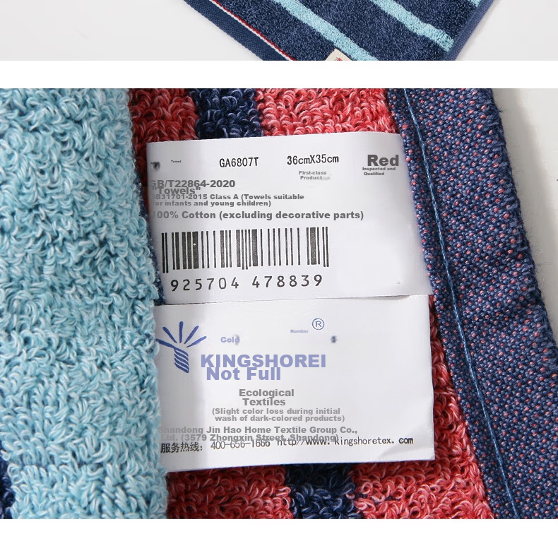 KING SHORE Small Cotton Towel, Pure Cotton Large Handkerchief for Face Washing And Hand Drying, Adult Class A All-Cotton Sports Striped Face Towel, Pack of 2 16