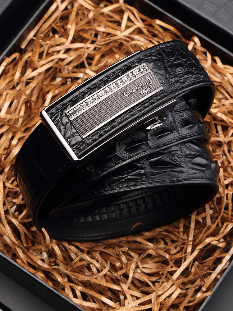 CROCODILE [Double Bone Crocodile Skin] Belt Gift Box, Men's Cowhide Business Inner Wear Automatic Buckle Waistband, Birthday Gift D261 6