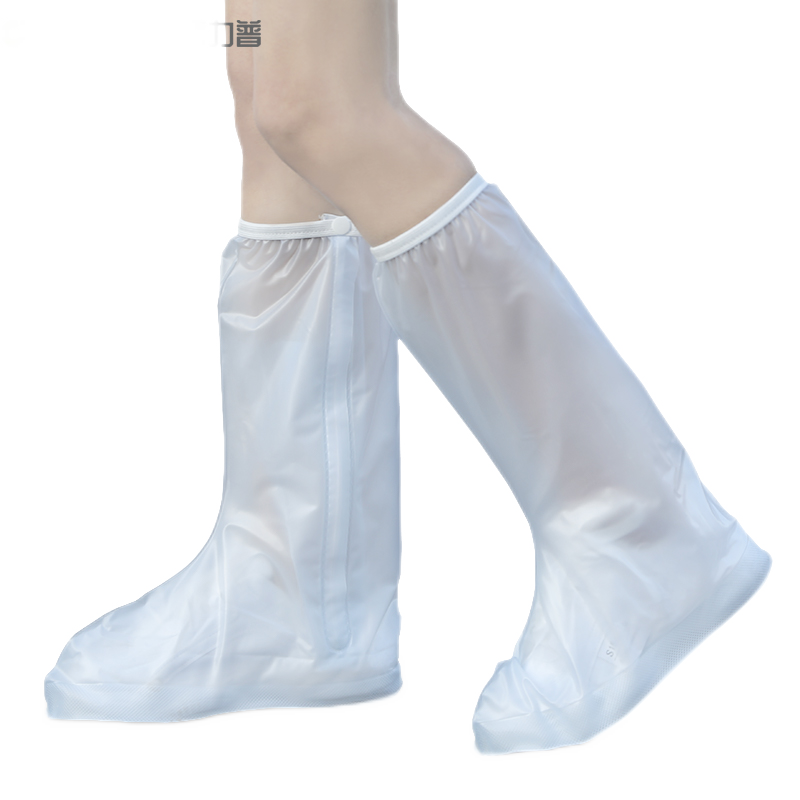 Delipow Waterproof Shoe Covers for Men And Women, Thickened Non-Slip High-Top Rain Boots, Adult Reusable Size L
