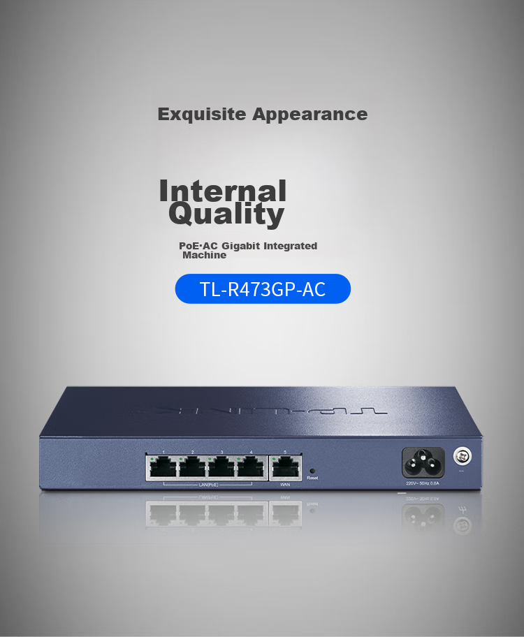 TP-LINK Enterprise VPN Router, Gigabit Port, AP Management/POE Power Supply, TL-R473GP 1