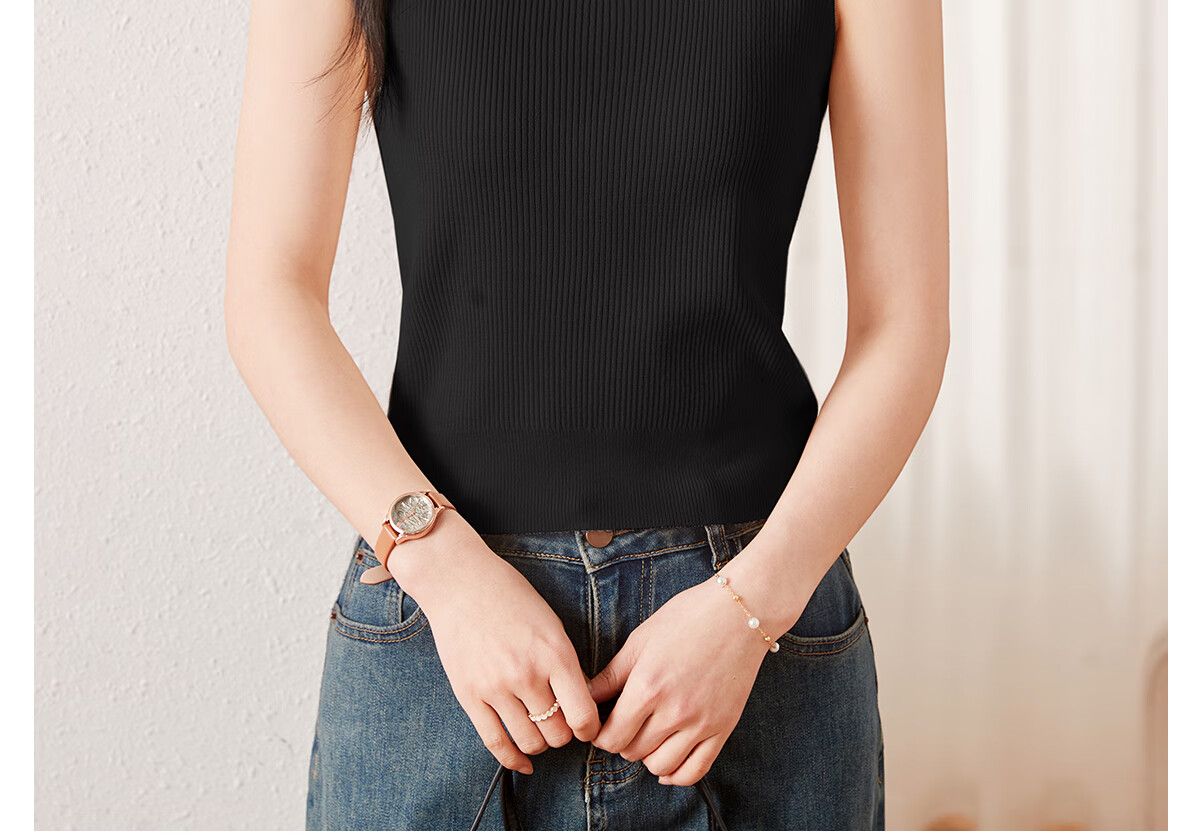 Chushen Spring And Summer Knitted Vest for Women, Simple And Versatile, Large U-Neck Design, Fashionable Inner And Outer Wear Top S62T294 21