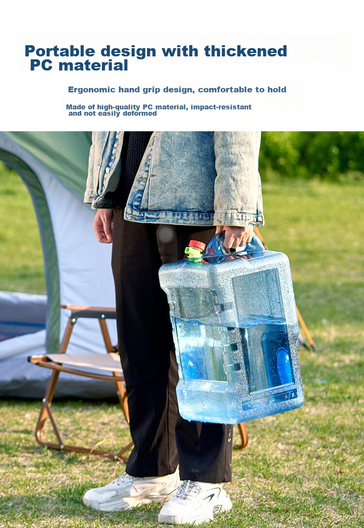 Suncojia Water Bucket, Outdoor Water Storage Bag with Tap, Portable Handheld Water Bag, Large Capacity Sandbag, Foldable Water Bucket 10