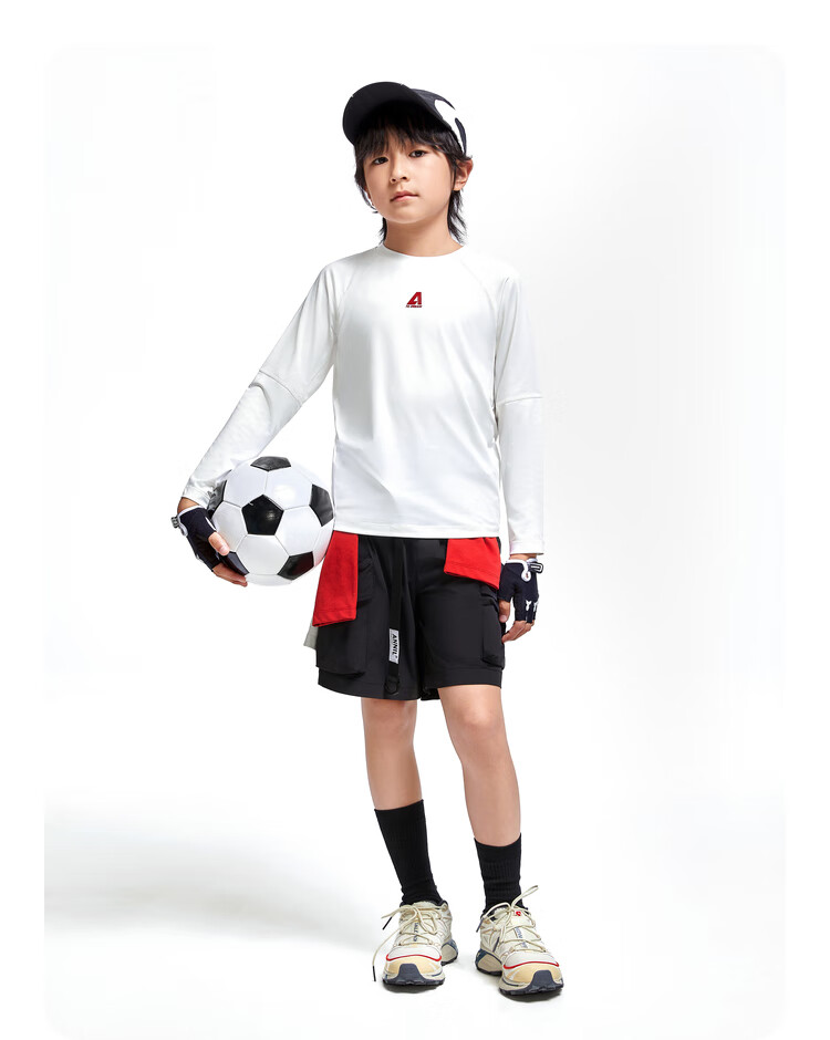Annil Children's Clothing, Boys And Girls Long-Sleeve T-Shirt, 2024 Autumn New Style, Casual Solid Color, Moisture-Wicking And Breathable, Off-White, Size 170 9
