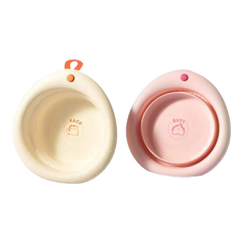 Babycare Foldable Baby Washbasin Set of 2 - Face And Bottom Washing Basin for Home Use, Newborn And Childre