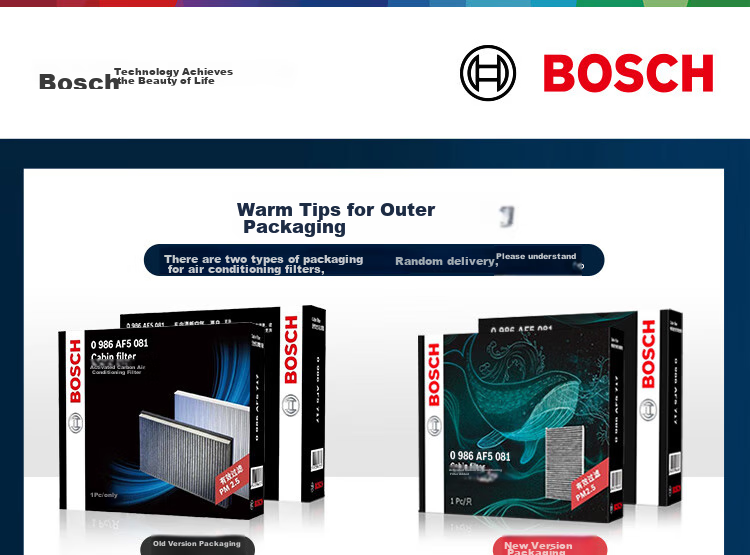 BOSCH Multi-Purpose + Pro Air Conditioning Filter 8630 for Magotan, Passat, Sagitar, Tiguan L, Tayron, Anglang, Yihao 7, Bora, A3, Q3 1