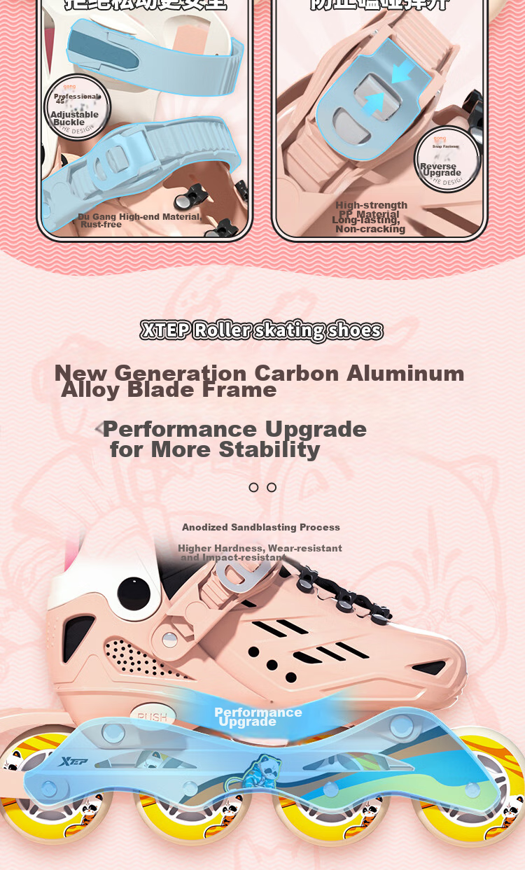 XTEP Roller Skates for Children, Inline Skates for Girls, Roller Shoes for Kids And Boys [Essential for Primary And Secondary School Roller Skating Courses] 9