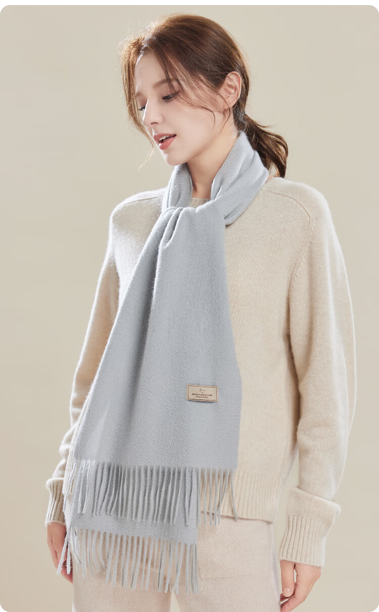 JIUMU 100% Cashmere Scarf for Women, Autumn And Winter Shawl, Warm Neck Wrap, Gift for Girls, Mid-Autumn Festival Birthday Present, Gift Box Set 22