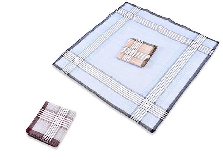 GLO-STORY 3-Pack Cotton Couple's Universal Handkerchief, Light Classic Style MSP014074 15