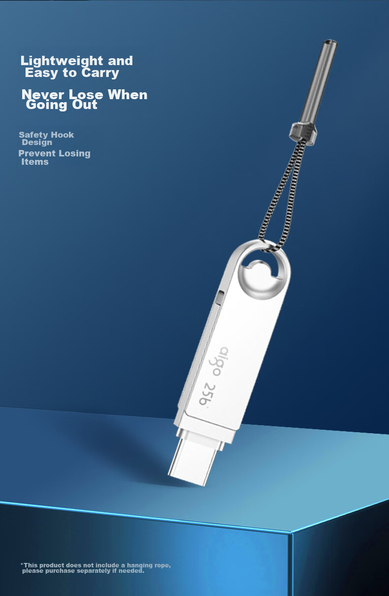 Aigo 64GB Type-C USB3.2 Mobile Flash Drive U322 Silver Read Speed 150MB/s Dual Interface for Both Phones And Computers 12