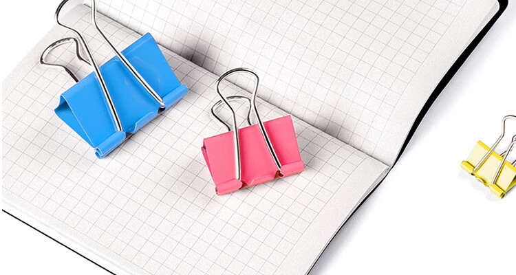DiLe Premium Series, 12 Pieces, 51mm Colorful Metal Binder Clips, Office File Organizer, Large Size 2601 Iron Clips 24