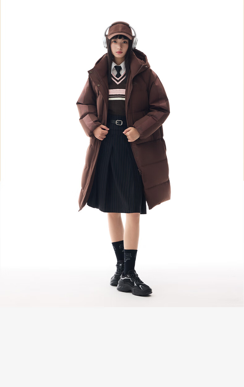 ANTA Bread Down Jacket | Water-Repellent Mid-Length Hooded Cotton Coat 2025 Winter Women's Thickened Warm Fashion Jacket 12