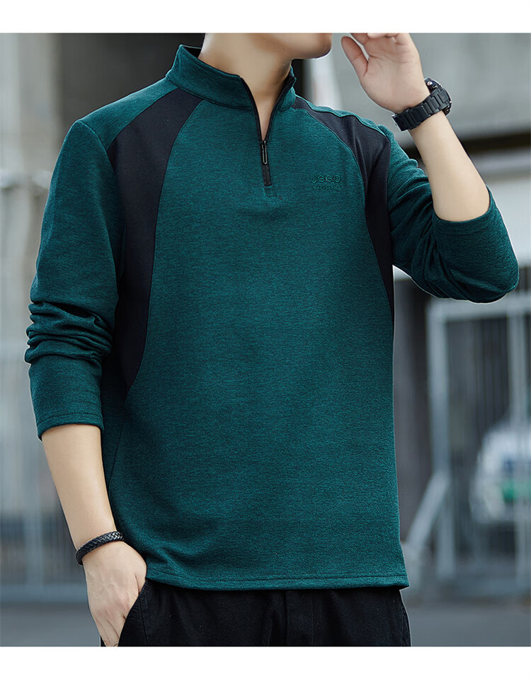 JEEP SPIRIT Men's Sweatshirt, Autumn And Winter Long-Sleeve T-Shirt, Casual Loose-Fitting Top, Trendy Base Layer 17