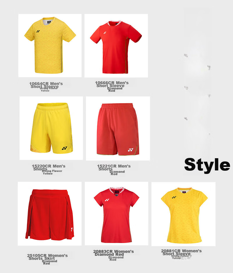 YONEX Badminton Jersey, National Team Paris Battle Uniform, Sports Short-Sleeve for Women, 20881CR, Cassia Flower Yellow, XO 3