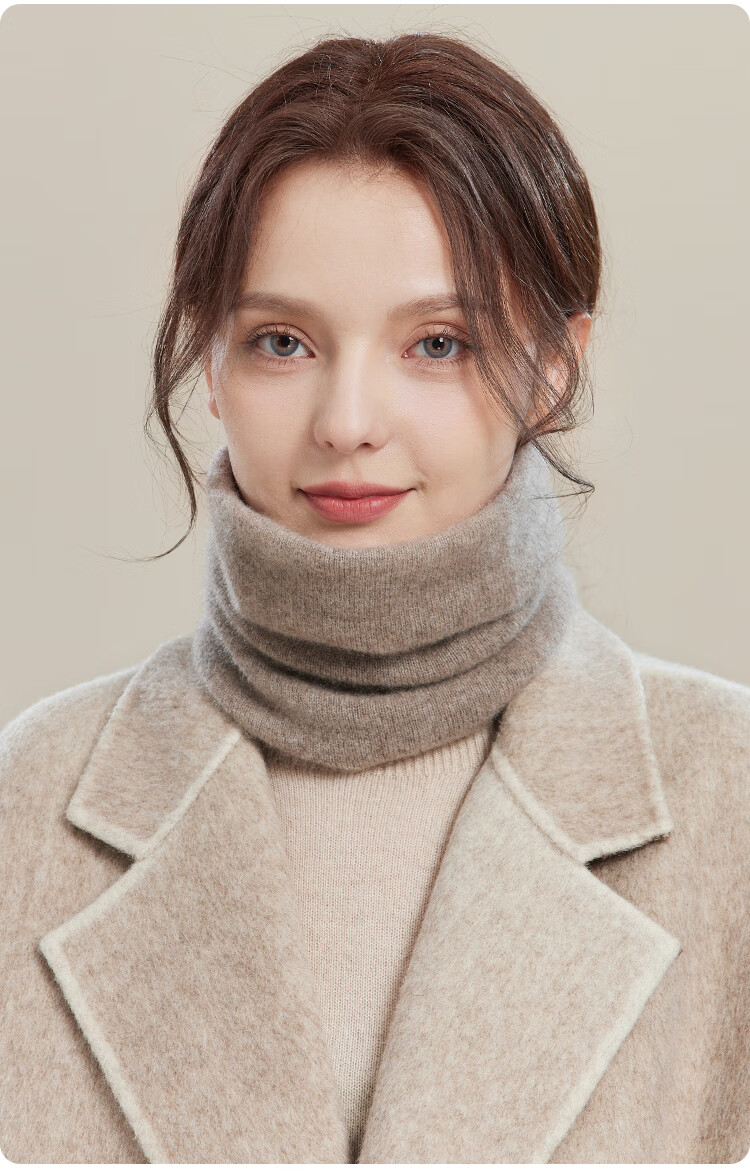 JIUMU 100% Cashmere Warm Neck Gaiter for Women, Autumn And Winter Thickened Cold Protection Neck Warmer, Winter Outdoor Scarf for Wome 20