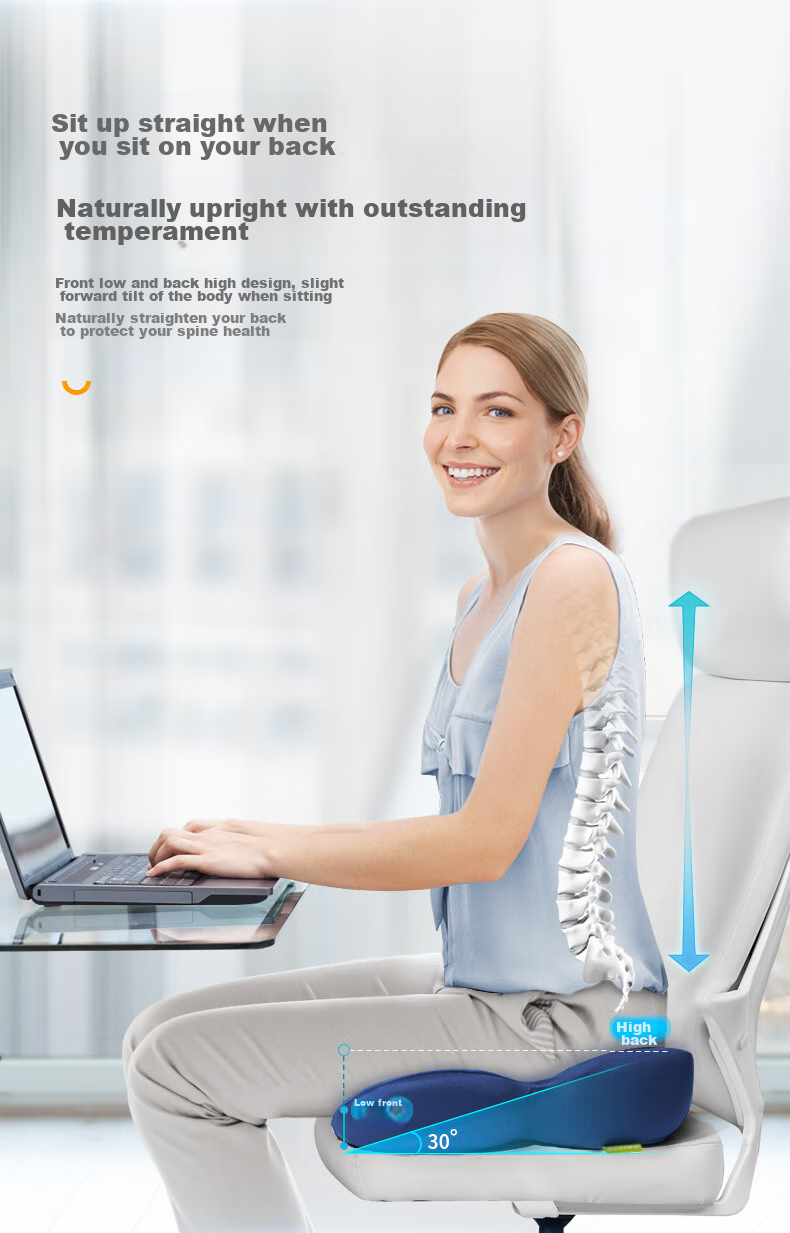 Back2 Cushion, Office Petal-Shaped Buttocks Cushion, Chair Pad, Breathable Memory Foam Tailbone Hemorrhoids Cushio 9