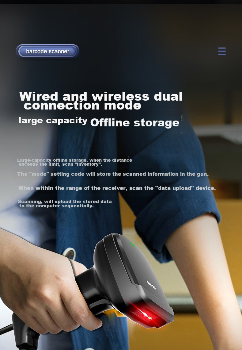 Deli Barcode Scanner, Wireless QR Code And Barcode Scanner, Supermarket Cashier Medical Insurance Payment Traceability Express Logistics Inquiry Spare Parts, 1.3 Million Pixels AA308 12