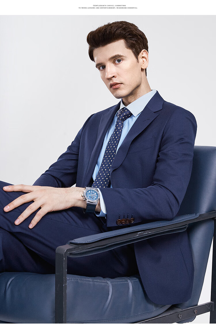 FIRS 100% Pure Wool Slim Fit Suit Professional Formal Business Groom Wedding Suit Men 5