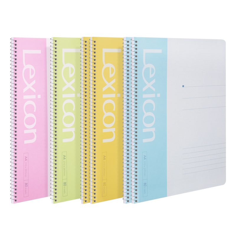 Deli 6 A4 Notebooks, 80 Sheets Spiral-Bound Soft Cover Notebooks, Memo Pads, 7689-6