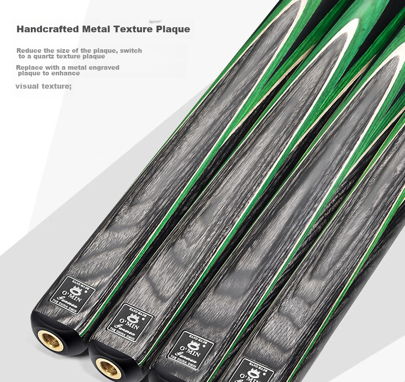 Aomi New Generation Green Storm Snooker Cue, Small Tip, Chinese 8-Ball Cue, Separate 10mm Gun Hand Series 13
