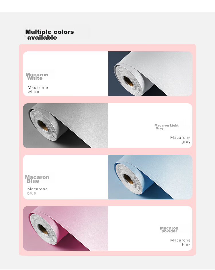 Modouyu Self-Adhesive Wallpaper Sticker, 0.45*10 Meters, Waterproof, Concealing, Renovation, Wall Decoration, Light Gray Wallpaper 2