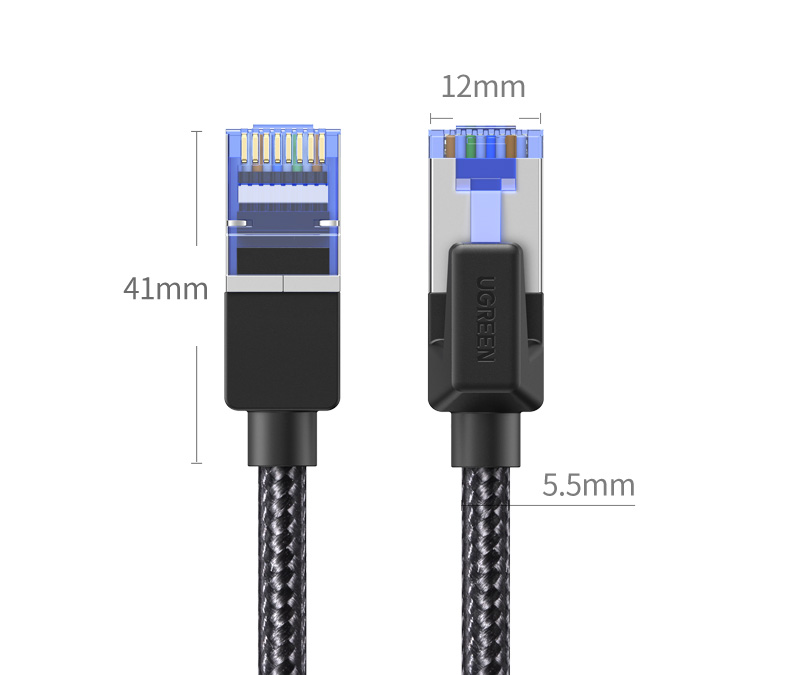 UGREEN Cat8 Pure Copper Ethernet Cable, 10 Gigabit Shielded Network Cable, Gaming E-Sports 8-Core Twisted Pair Cable, Home Computer Broadband Patch Cord 5 Meters 80433 12