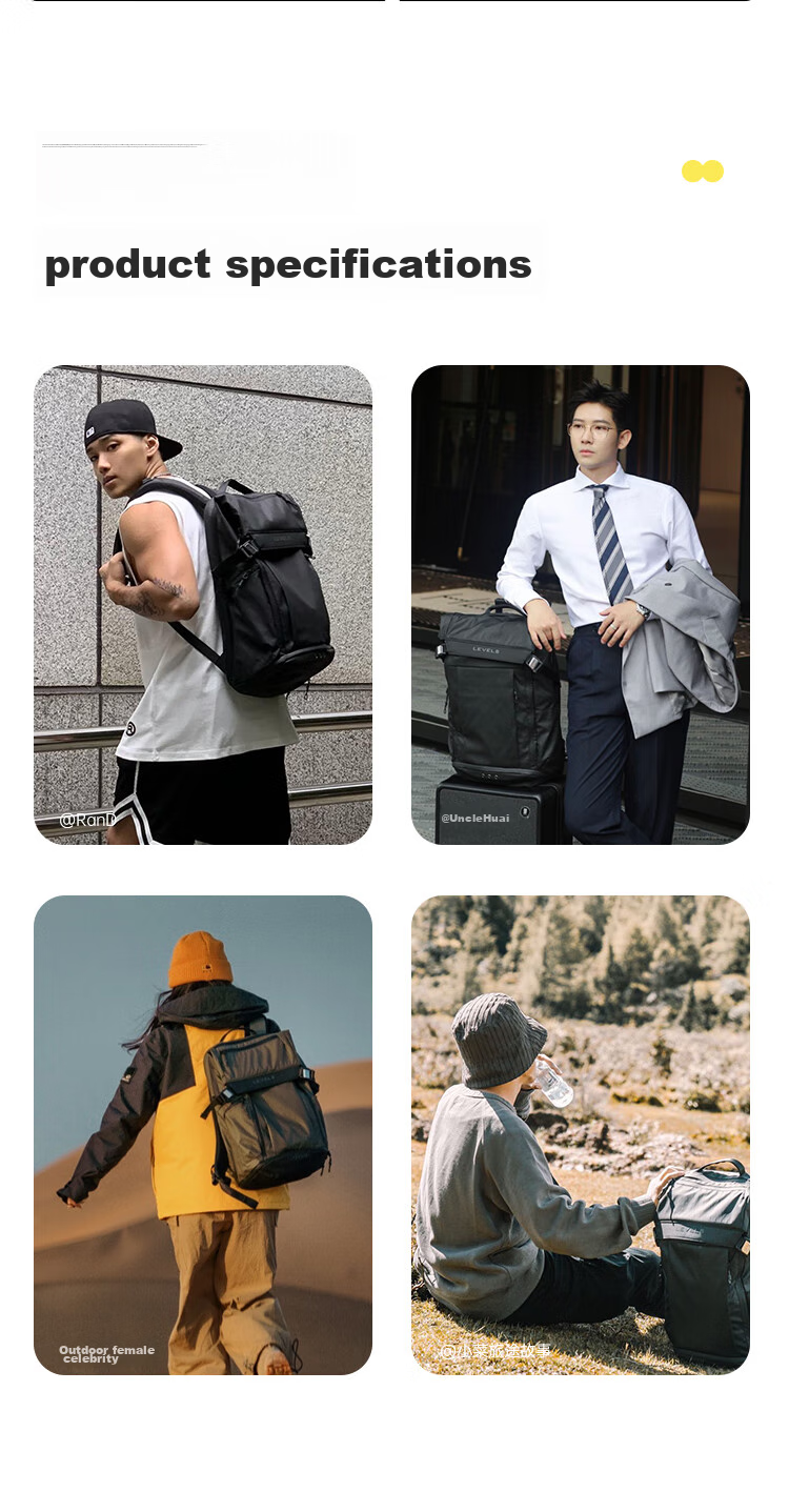 LEVEL8 Casual Business Laptop Backpack, 17.3-Inch, Large Capacity, Urban Light Travel Functional Series for Me 7