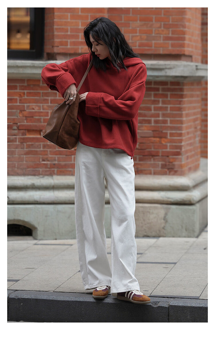 Dme [Retro Hoodie] Autumn And Winter Quality Online Hooded Long-Sleeve Fleece-Lined Sweatshirt, Women's Jacket 3