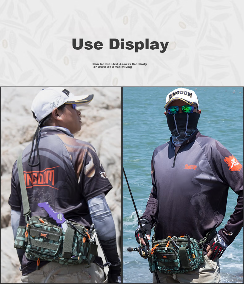 Guowangluya Lure Bag, Multifunctional Waist Pack, Crossbody Shoulder Bag, Fishing Backpack, Durable Tackle Bag, Black 9