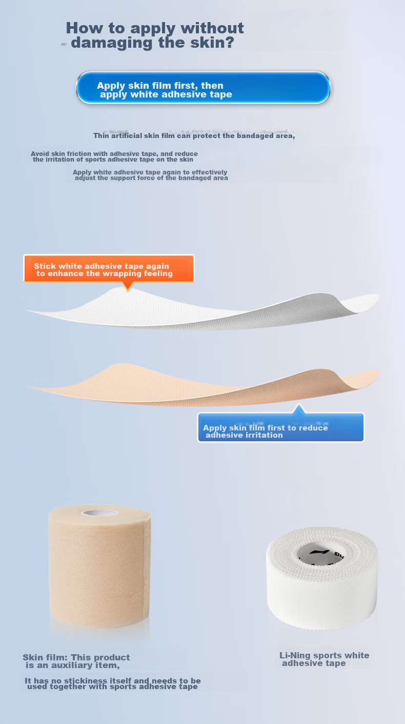 Li-Ning Muscle Tape, Sports Kinesiology Tape, Skin Film, Foot Wrap, Elastic Self-Adhesive Muscle Inner Tape, Soccer Kinesiology Tape, Knee White Tape 4