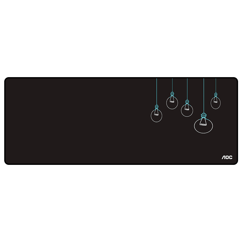 AOC Gaming Long Mouse Pad, Extra Large, 800*300*3mm Thickened with Locked Edges, Office Keyboard Computer Desk Pad M110 Illuminated, Black