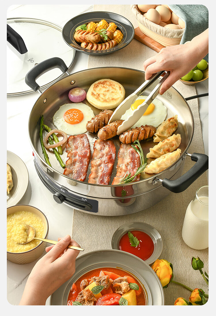 Liven Electric Griddle Home Use Electric Pancake Maker 304 Stainless Steel Non-Coated 30cm Large Size 55mm Deep Sandwich Maker Breakfast Machine DJG-J3265 11