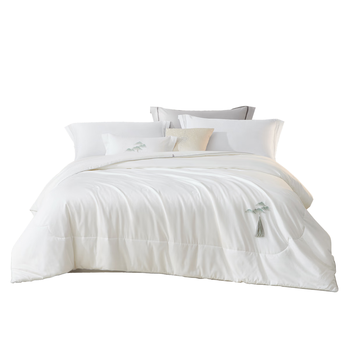 LUOLAI Home Textiles Mulberry Silk Comforter, All-Cotton Class A Antibacterial Anti-Mite Mulberry Silk All-Season Duvet Insert 220*250 Cm 7.6 Ji