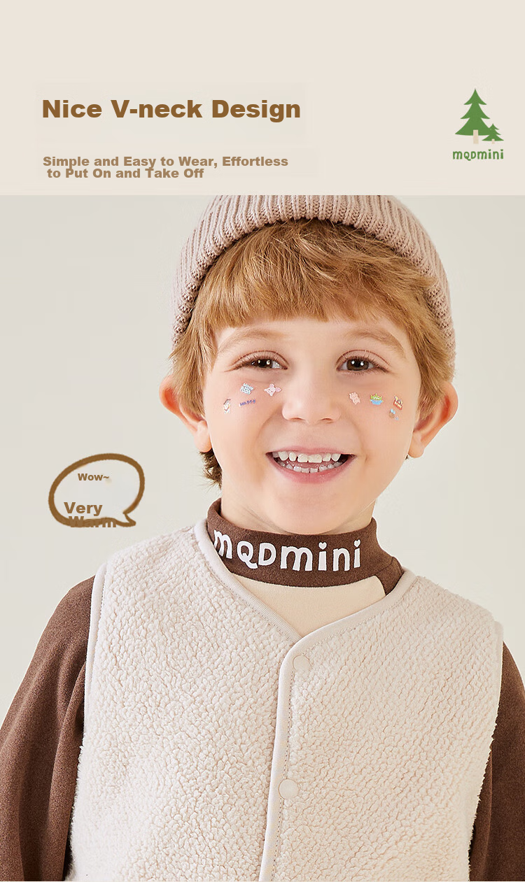 MQDMINI Children's Clothing Vest, Boys And Girls Fleece Vest, Two-Way Wear Vest, Baby Early Spring Inner And Outer Wear, Sleeveless Jacket, Suitable for Three Seasons 2