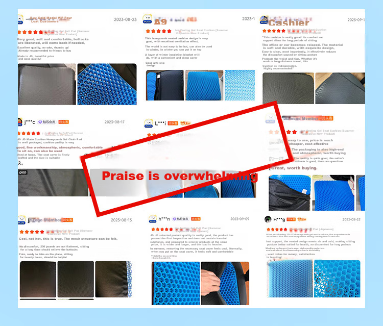 JD Original Seat Cushion, Honeycomb Gel Seat Pad, Summer Breathable Ice Pad, Car Seat Cushion, Home Office Chair Pad 6