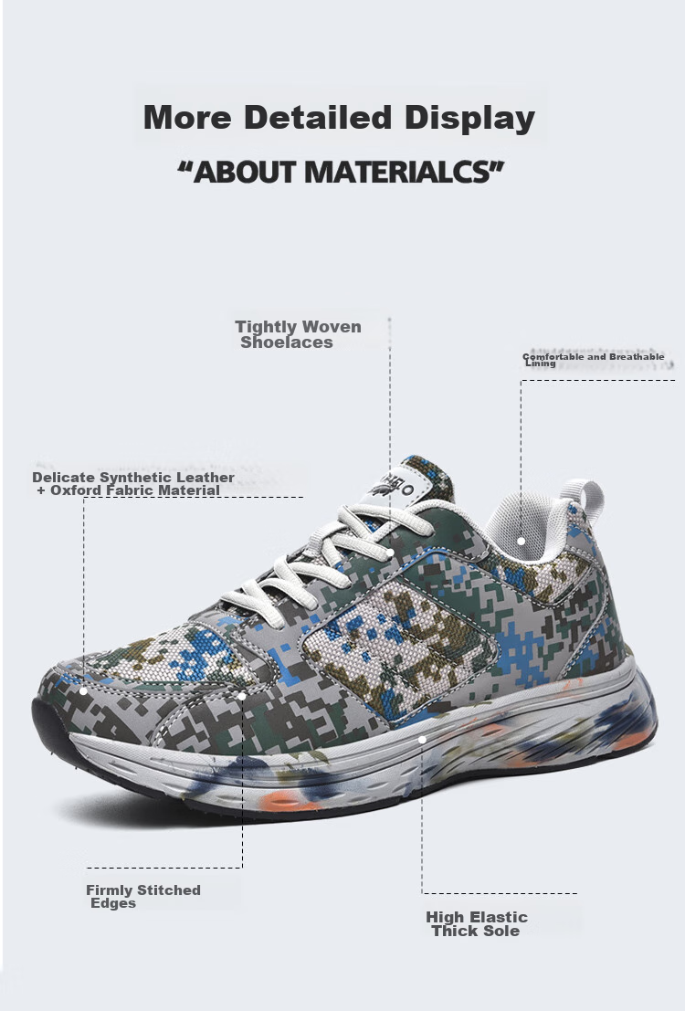 CARTELO Men's Shoes, Camouflage Rubber Shoes, Autumn And Winter Casual Sports Training Military Training Outdoor Running Hiking Mountaineering Tourism Soft-Soled 6